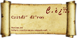 Czitó Áron névjegykártya